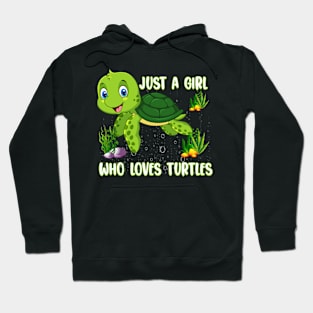 Turtle Watercolor Sea Ocean Just A Girl Who Loves Turtles Hoodie